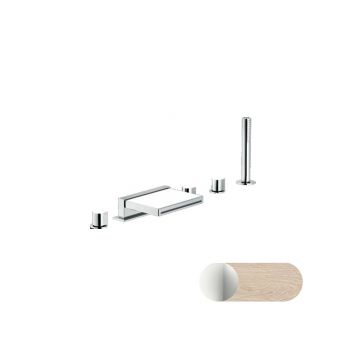 Nobili Dress Chrome and Vanilla Wood Σετ Μπαταρία Λουτρού και Pull-out Τηλέφωνο WEBK204/DSC10